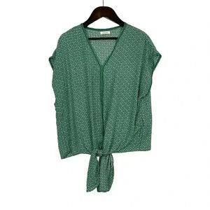 Max Studio Sleeveless Tie Waist Blouse Top MEDIUM Women's Printed Pattern